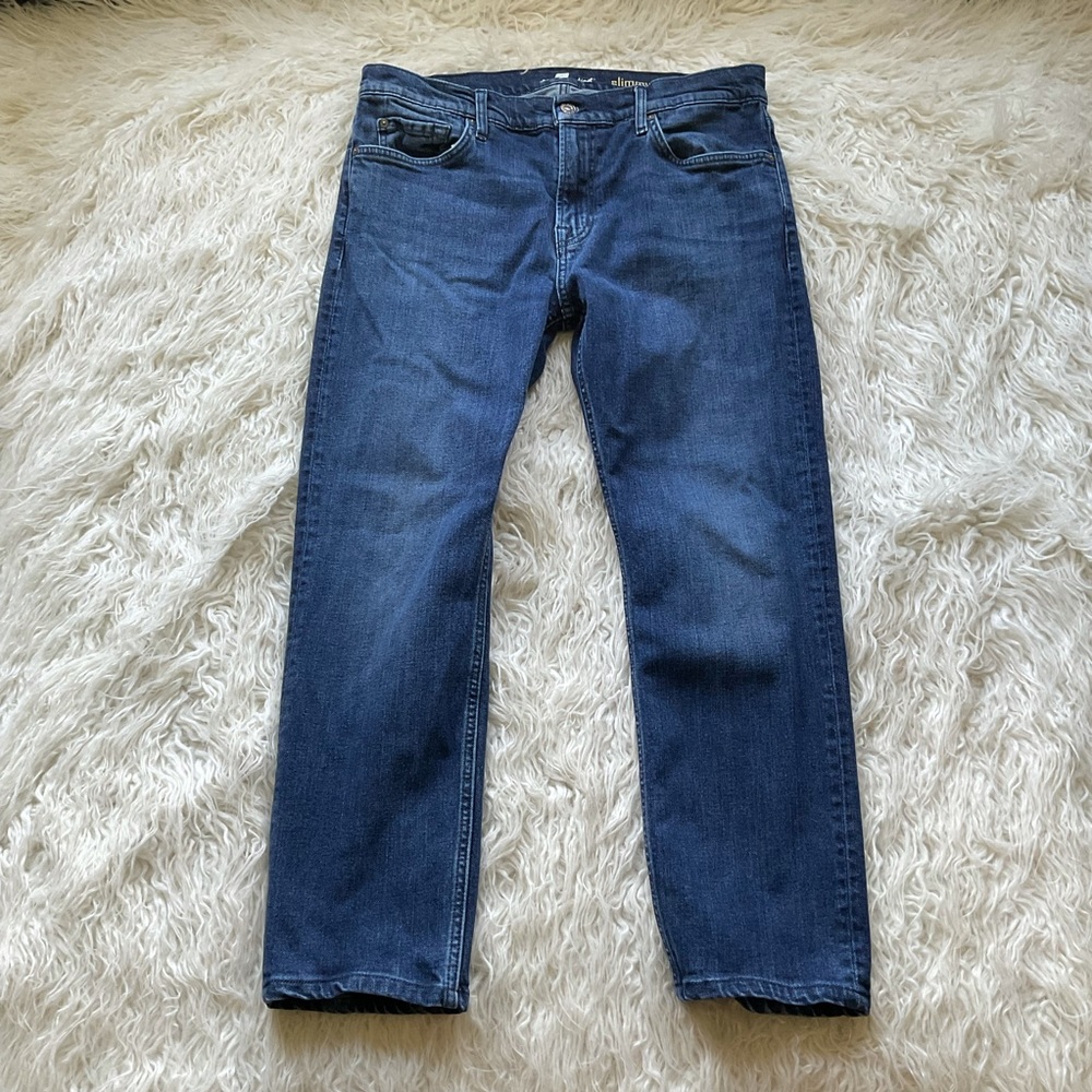 7 For All Mankind Men’s Slimmy Jeans in Dark Blue Wash